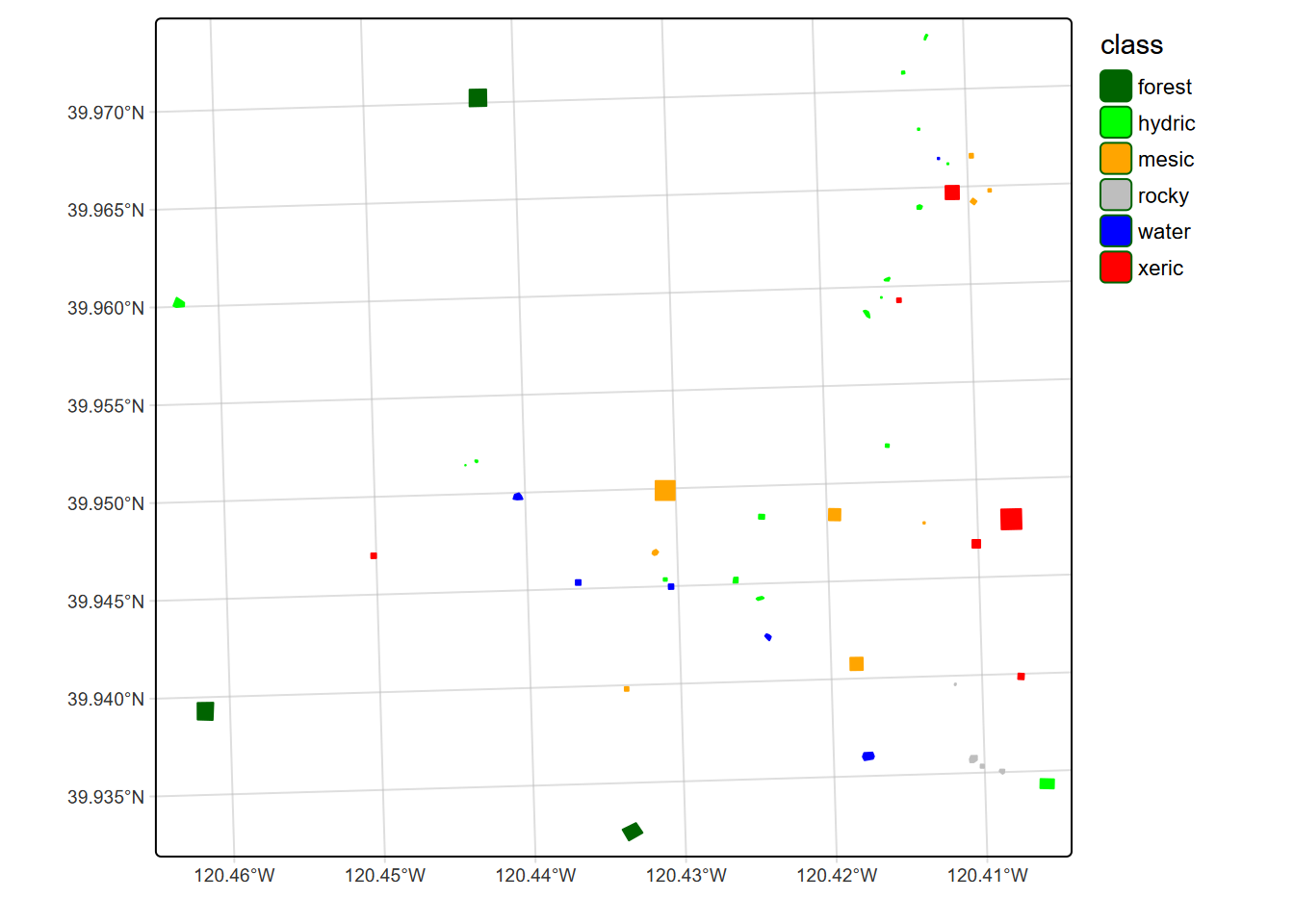 Training samples over simple basemap