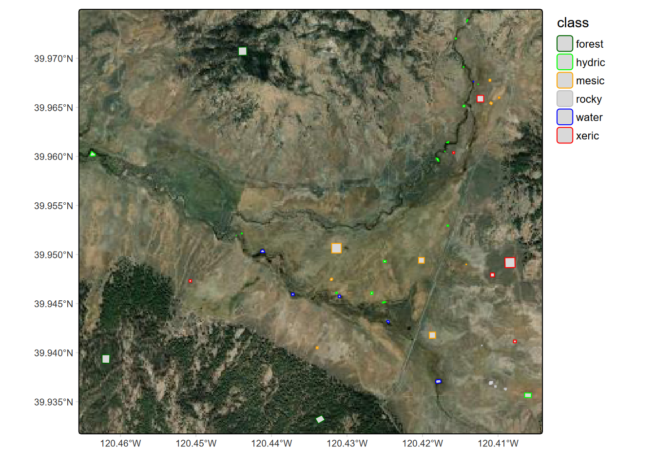 Training samples over imagery basemap