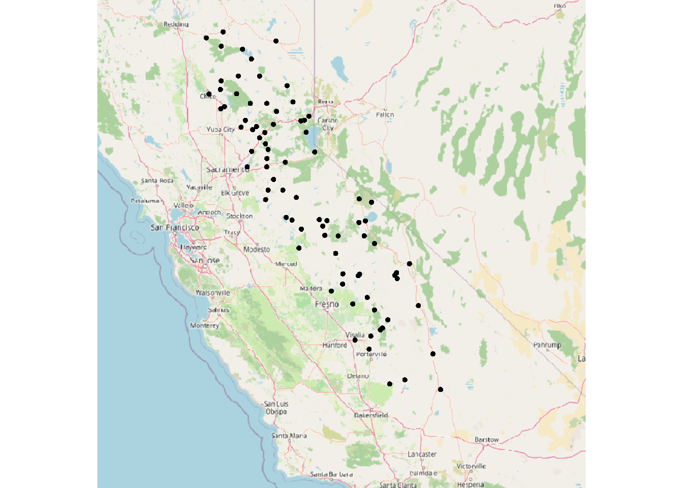 Converted sf data for map with tiles
