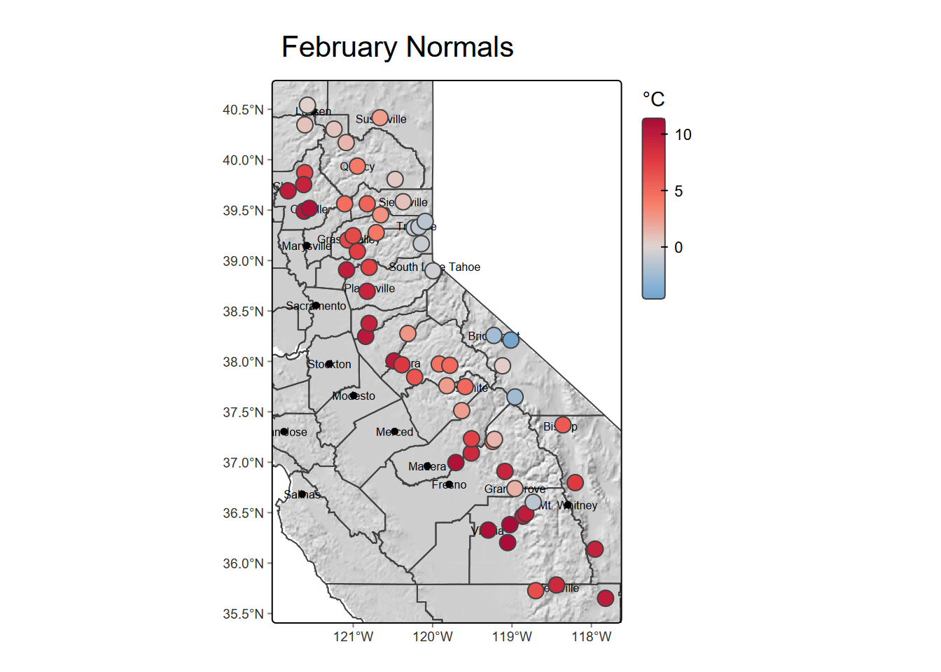 Original February temperature data
